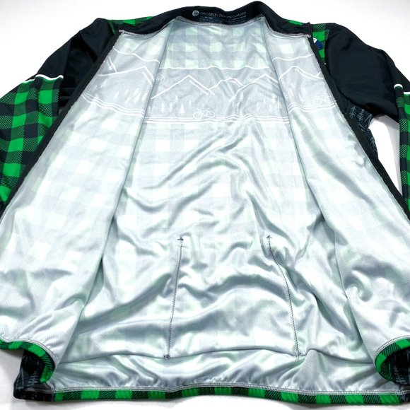 Aero Tech Long Sleeve Sprint Jersey Lumberjack Brushed Fleece Cycling Jersey NEW - Picture 2 of 5